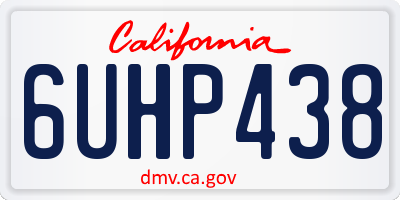 CA license plate 6UHP438