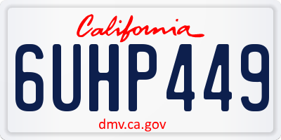 CA license plate 6UHP449
