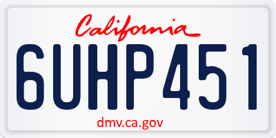 CA license plate 6UHP451