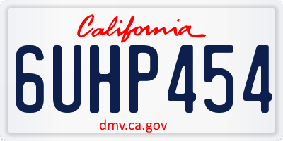 CA license plate 6UHP454
