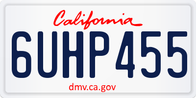 CA license plate 6UHP455