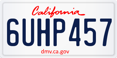 CA license plate 6UHP457