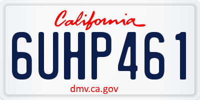 CA license plate 6UHP461