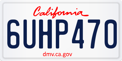 CA license plate 6UHP470