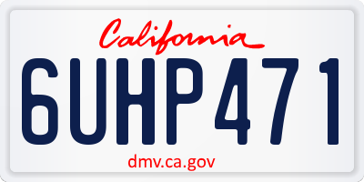CA license plate 6UHP471