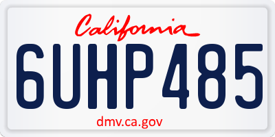 CA license plate 6UHP485