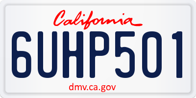 CA license plate 6UHP501