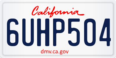 CA license plate 6UHP504