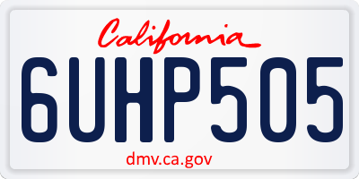 CA license plate 6UHP505