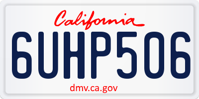 CA license plate 6UHP506
