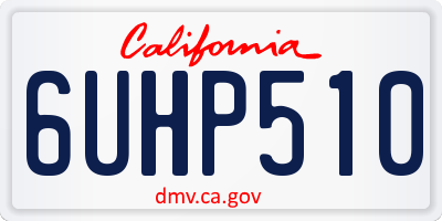 CA license plate 6UHP510
