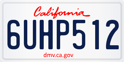 CA license plate 6UHP512