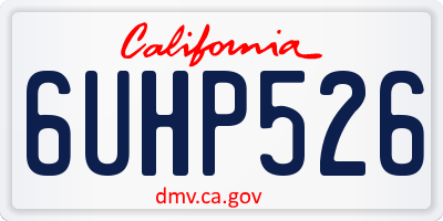CA license plate 6UHP526