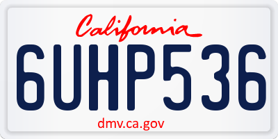 CA license plate 6UHP536