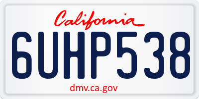 CA license plate 6UHP538