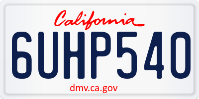 CA license plate 6UHP540