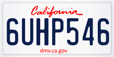 CA license plate 6UHP546
