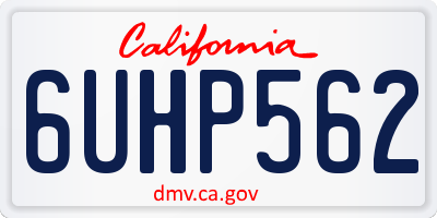 CA license plate 6UHP562