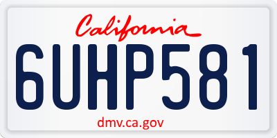 CA license plate 6UHP581