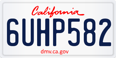 CA license plate 6UHP582