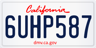 CA license plate 6UHP587