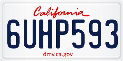 CA license plate 6UHP593