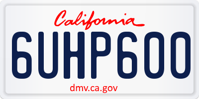 CA license plate 6UHP600