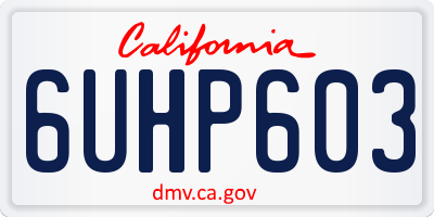 CA license plate 6UHP603