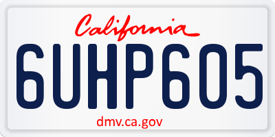 CA license plate 6UHP605