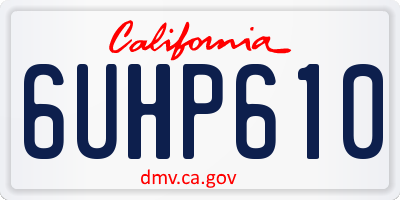 CA license plate 6UHP610