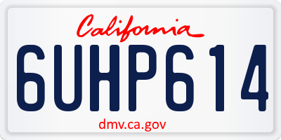 CA license plate 6UHP614