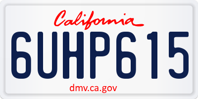 CA license plate 6UHP615