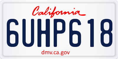 CA license plate 6UHP618