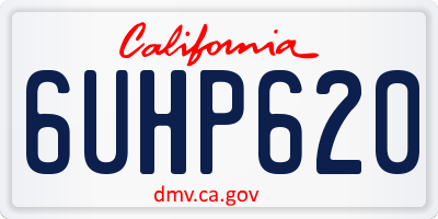 CA license plate 6UHP620