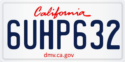 CA license plate 6UHP632
