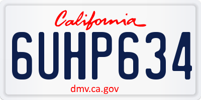 CA license plate 6UHP634