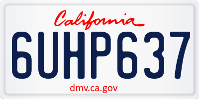 CA license plate 6UHP637
