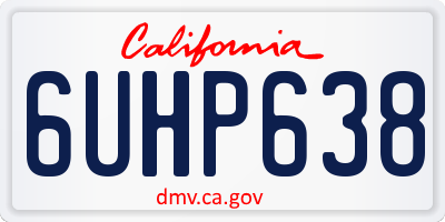 CA license plate 6UHP638