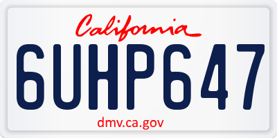 CA license plate 6UHP647