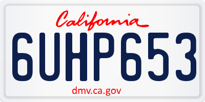 CA license plate 6UHP653
