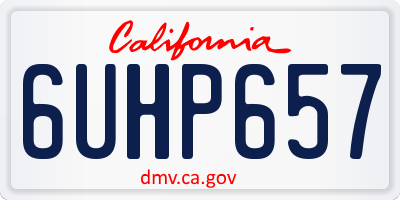 CA license plate 6UHP657
