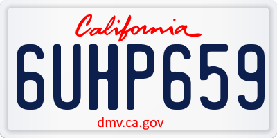 CA license plate 6UHP659
