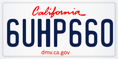 CA license plate 6UHP660