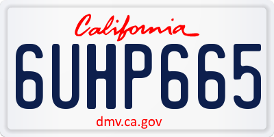 CA license plate 6UHP665