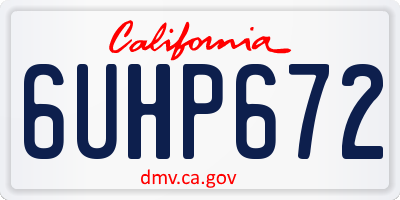 CA license plate 6UHP672