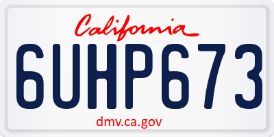 CA license plate 6UHP673
