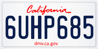 CA license plate 6UHP685