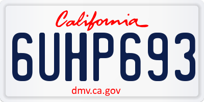 CA license plate 6UHP693