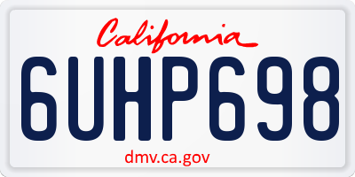 CA license plate 6UHP698