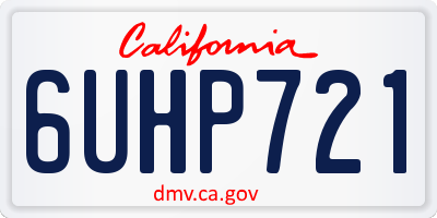 CA license plate 6UHP721